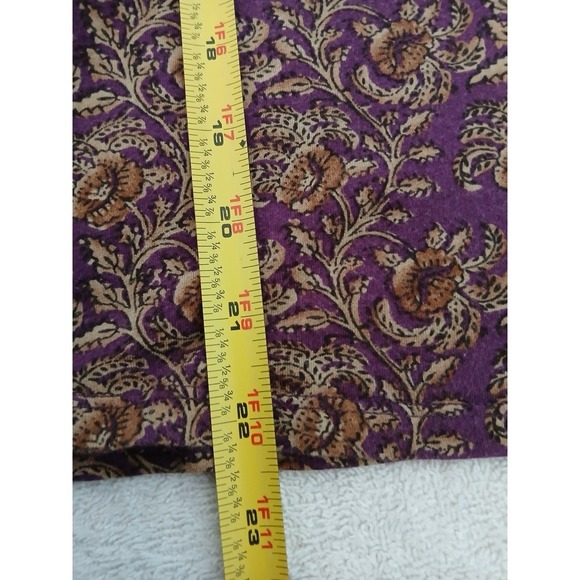 Ralph LAUREN JEANS CO Top Women L Purple Paisley Rufffle Tie Neck Short Sleeve - Picture 10 of 15